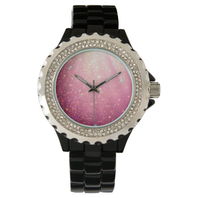 Montre Poignet Ethérée Confetti Rose (devant)