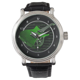 Montre poignet guitare électrique verte