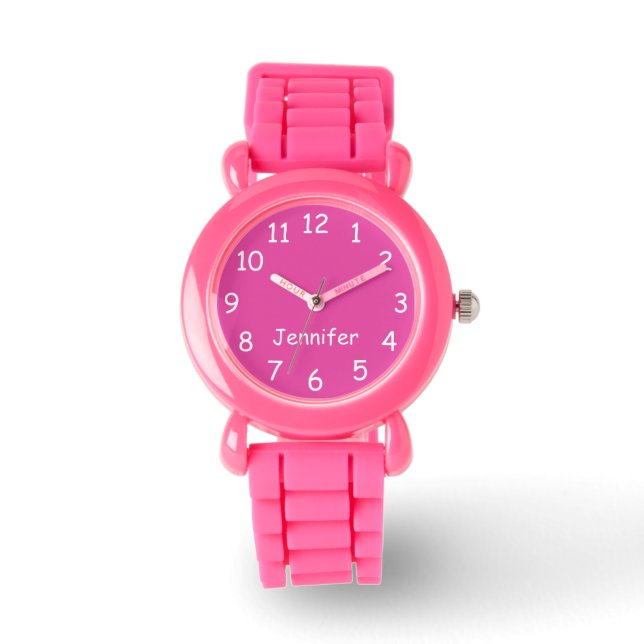 Montre Poignet rose et blanc pour enfant Parties scintill (Recto)