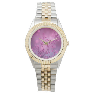 Montre Poignet rose Floral Bokeh Petits Fleurs