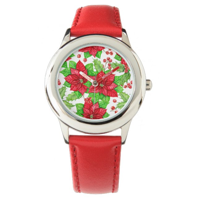 Montre Poinsettia et la couleur de l'eau de la baie saint (devant)