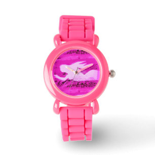 Montre pointant rose mermaid