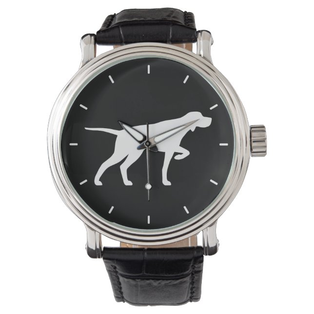 Montre Pointer Chien Silhouette Wristwatch (devant)