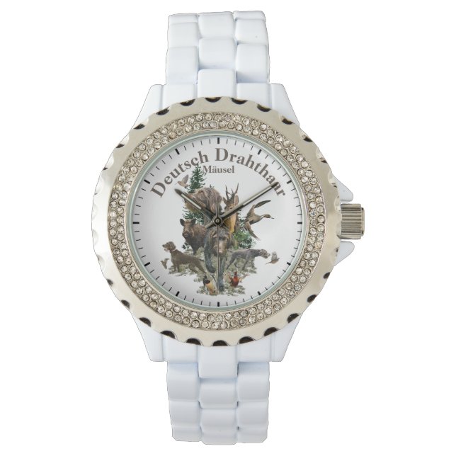 Montre Pointeur À poils durs allemand (devant)