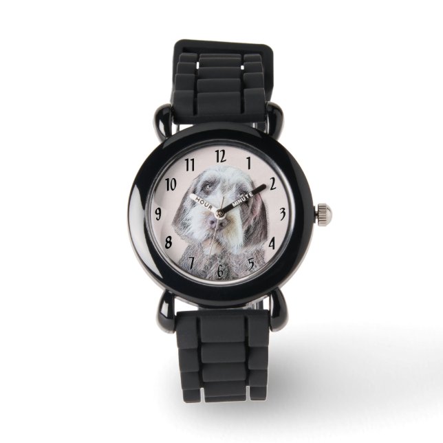 Montre Pointing à poils durs Peinture Griffon - Art Chien (Recto)