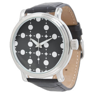 Montre Points blancs, motif à pois, points, pointillé