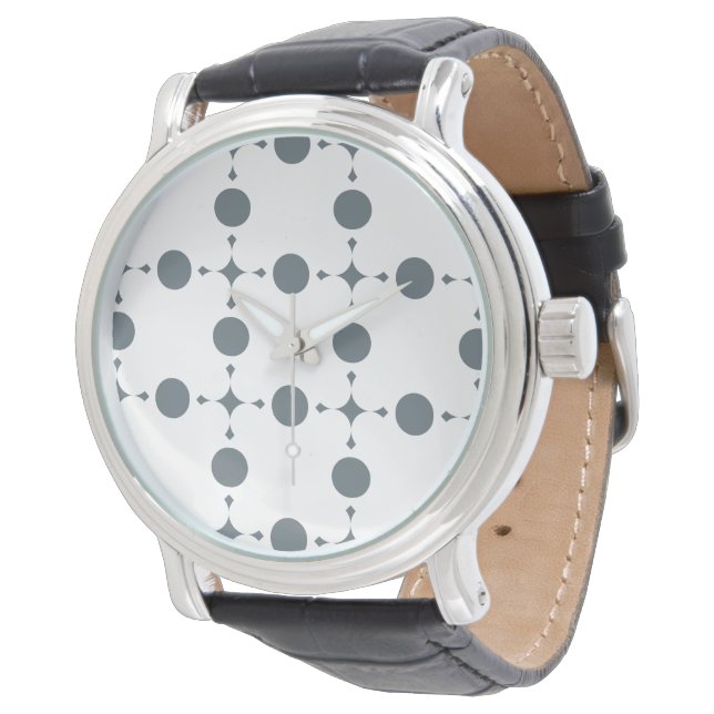 Montre Points gris clair, Motif à pois, Pois, Pointillé (Incliné)