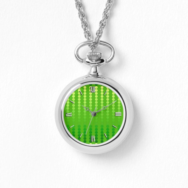 Montre Points satinés - nuances vert citron (Recto)