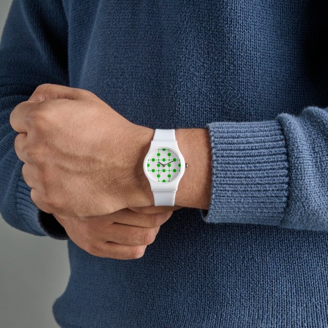 Montre Points verts, Motif à pois, Pois, Pointillé (main)