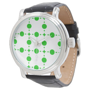 Montre Points verts, Motif à pois, Pois, Pointillé