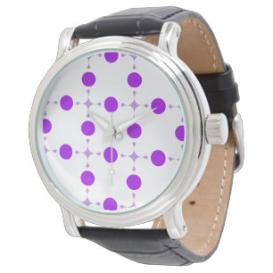 Montre Points violets, Motif à pois, Points, Pointillé