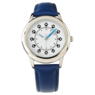 Montre Poireaux chien animal bleu cool enfants