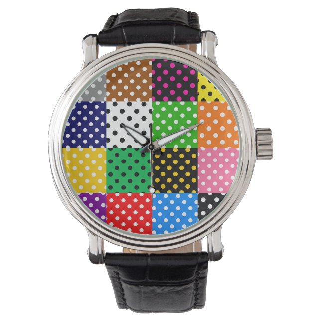Montre Pois de surfaces composées multicolores (devant)