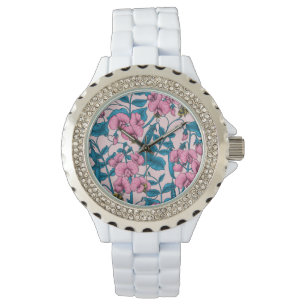 Montre Pois doux et bourdons, rose et bleu