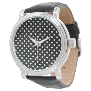 Montre Pois noir et blanc