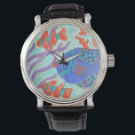 Montre Poisson Pop<br><div class="desc">Nage sous la mer avec ce beau poisson coloré d'eau. Ce tableau de Nancy Slocum capture la belle vie aquatique sous les mers. Il capture le poisson multicolore avec entouré de varech sauvage pendant qu'ils traversent rapidement la nage. Obtenez vos beaux poissons aujourd'hui sur votre prochain produit Zazzle.</div>