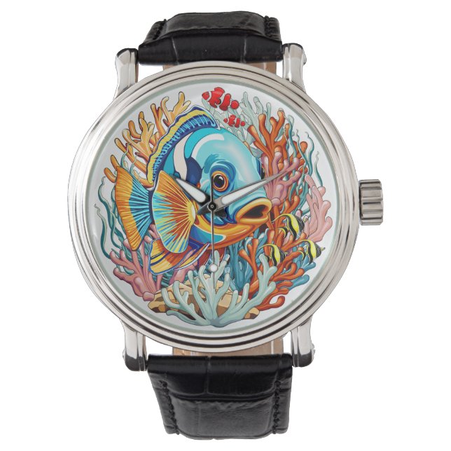 Montre Poissons Tropicaux Couleurs Évocation d'Été (devant)
