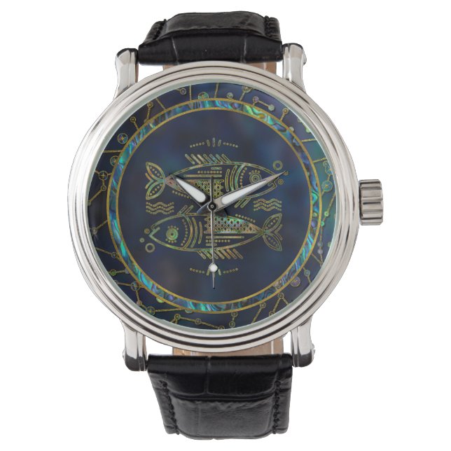 Montre Poissons Zodiac or Abalone sur Constellation (devant)