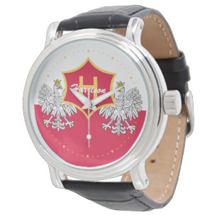 Montre Poitrine d'aigle blanc polonais Monogramme
