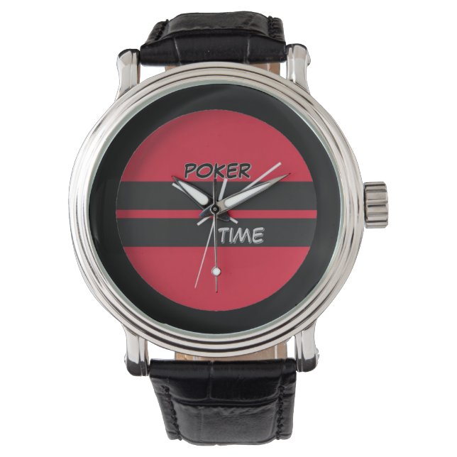 Montre Poker Time Rouge Noir (devant)