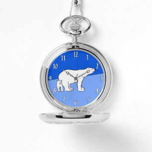 Montre Polar Bear Mom and Cub Peinture - Wildlife Art