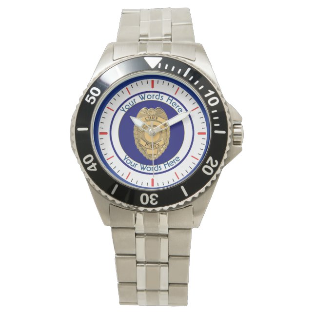 Montre Police Chef de l'insigne Bouclier personnalisé (devant)