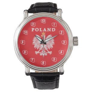 Montre Pologne avec aigle rouge polonais