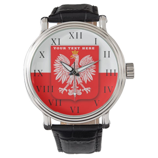 Montre Polonais Polska Polski Emblem (devant)