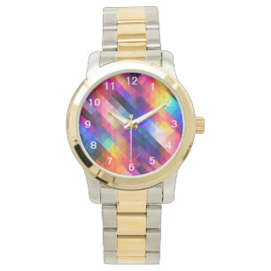 Montre Polygon abstrait motif coloré