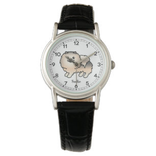 Montre Pomeranian Sable Crème Chien de Dessin Animé Migno