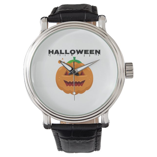Montre pomme d'halloween (devant)