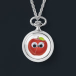Montre Pomme, fruit rouge aux yeux de dieu - Personnalisé<br><div class="desc">Le design que vous décrivez semble charmant et ludique. Une pomme de dessin animé rouge aux grands yeux de googly donne à l'objet une personnalité animée et animée. La couleur rouge de la pomme pourrait indiquer sa fraîcheur et sa vivacité, tandis que le sourire et les grands yeux en mouvement...</div>