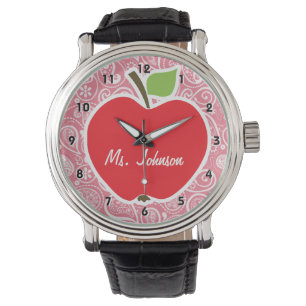 Montre Pomme sur rose pâle