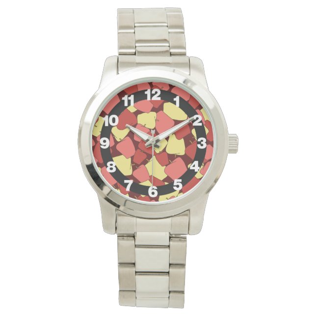 Montre Pommes rouges et jaunes Oreiller Motif (devant)