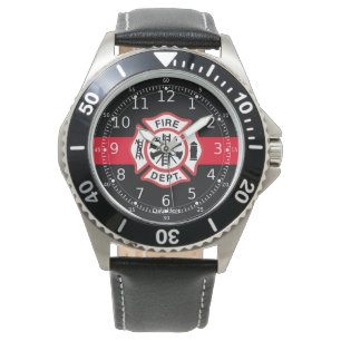 Montre Pompier Mince Red Line, pompier regarde les hommes