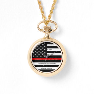 Montre Pompier Personnalisé Mince Retraite de la Ligne Ro