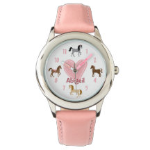 Ponts et Cheval de Coeur Rose personnalisés