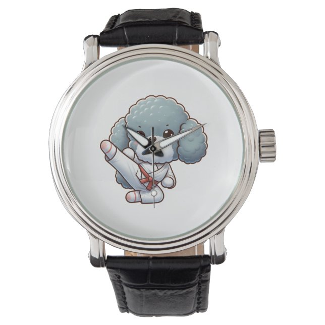 Montre Poodle karate high kick arts martial (devant)