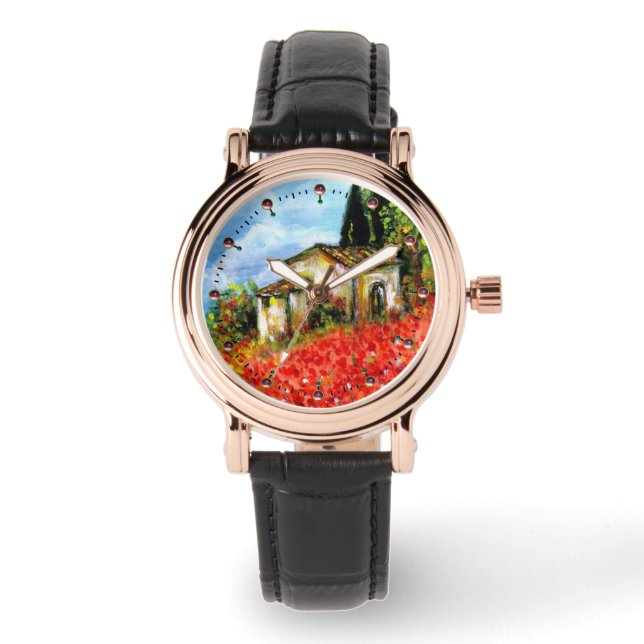 MONTRE POPIES DANS LE PAYSAGE TOSCANE (Recto)
