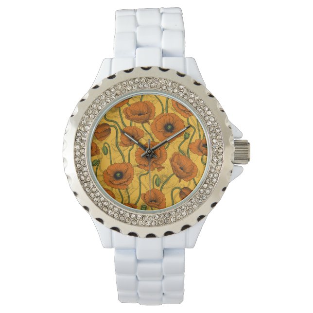 Montre Poppies orange (devant)