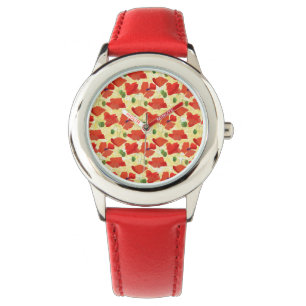 Montre Populations rouges Cornfield Yellow Kids Wristwatc