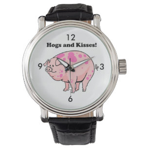 Montre Porcs et bande dessinée mignonne de porc de porc