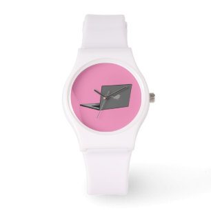 Montre Portable gris avec logo d'oiseau