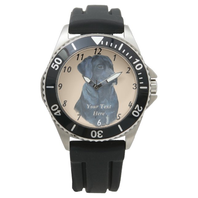 Montre portrait de black labrador dog (devant)