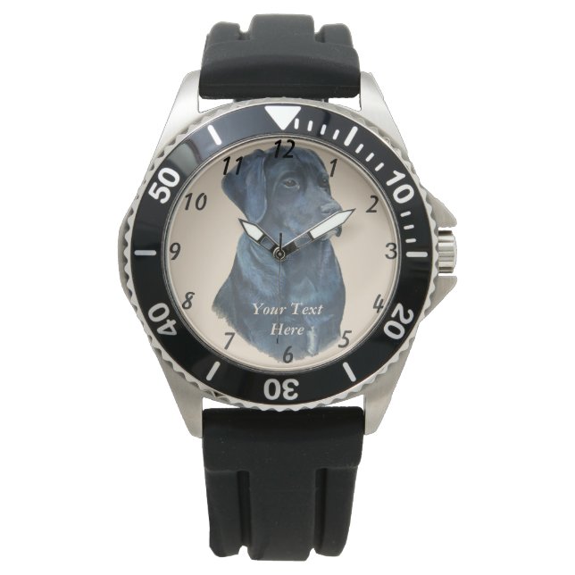 Montre portrait de black labrador dog (devant)