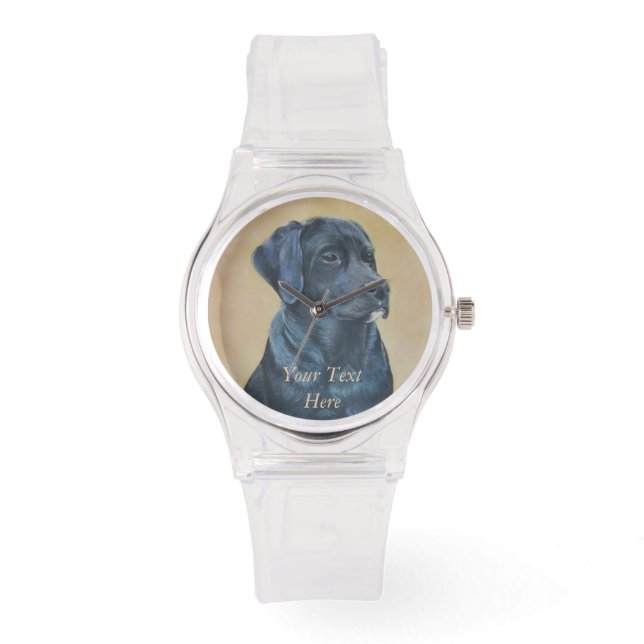 Montre portrait de black labrador dog (Recto)