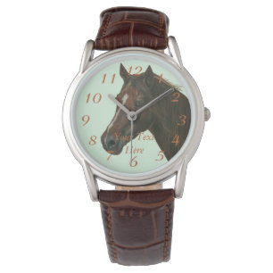 Montre portrait de cheval brun équin de cheval de jument