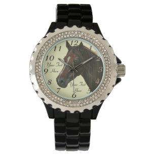 Montre portrait de cheval équin de brun d'art de jument