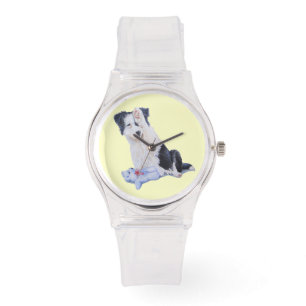 Montre portrait de chien peinture de joli bordé collie ch