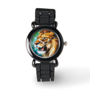 Montre Portrait de lion rugissant de profil-57566